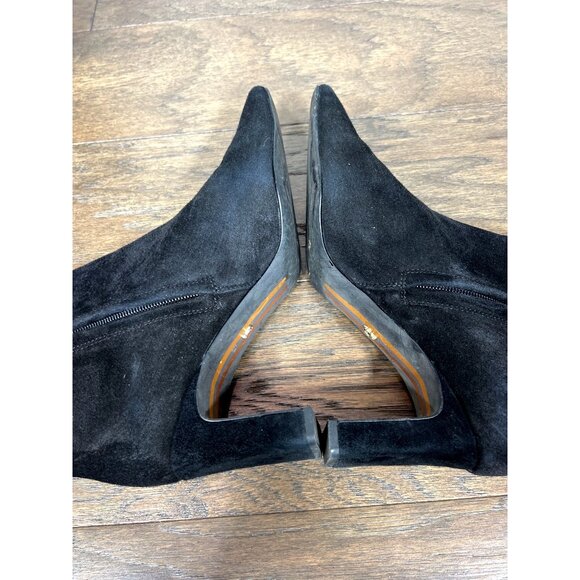 SAM EDELMAN Saige Suede Pointed Toe Bootie Heels Black Sz 8.5 EUC - Picture 5 of 10